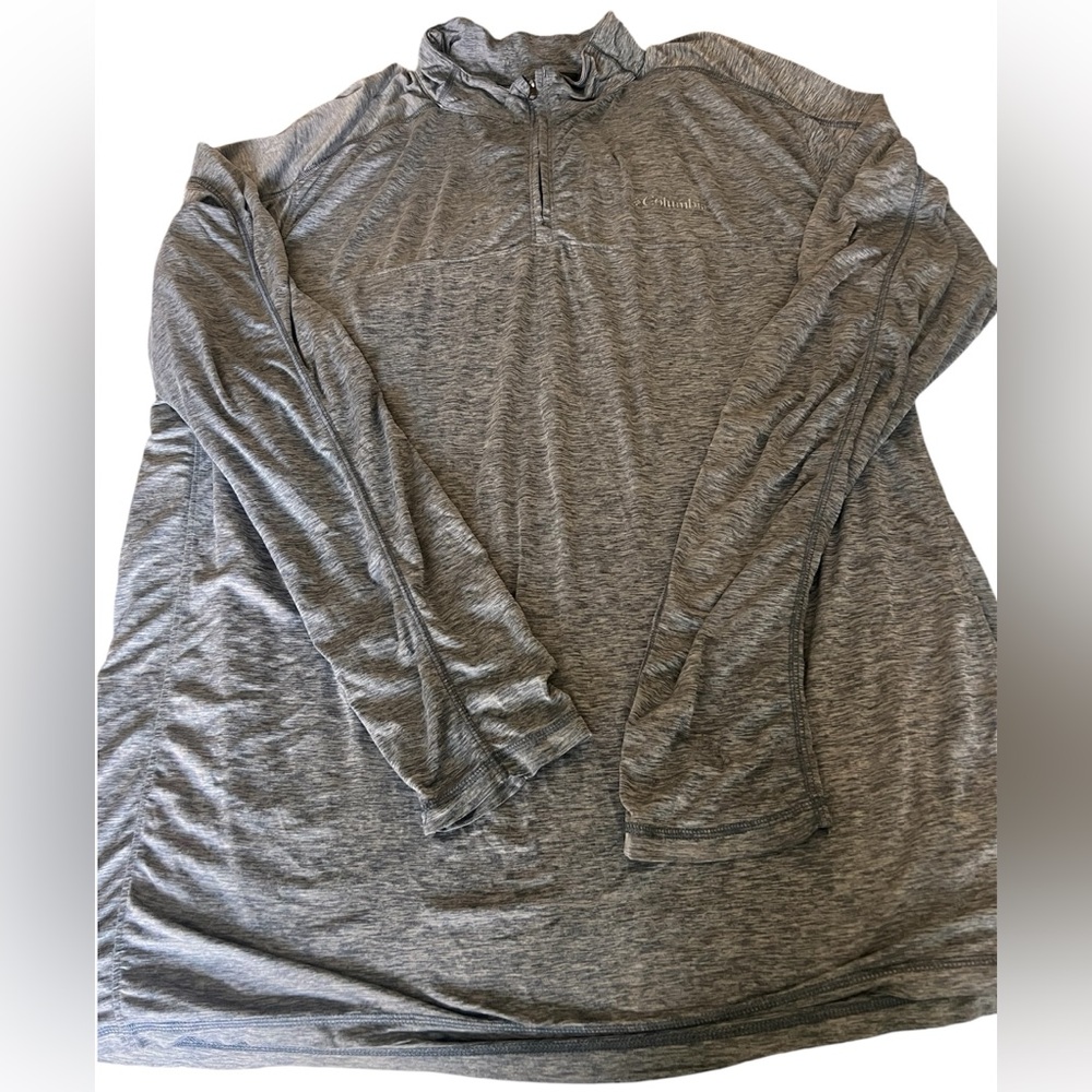 COLUMBIA MENS OMMI WICK  PULLOVER GRAY  XL/TG quarter zip